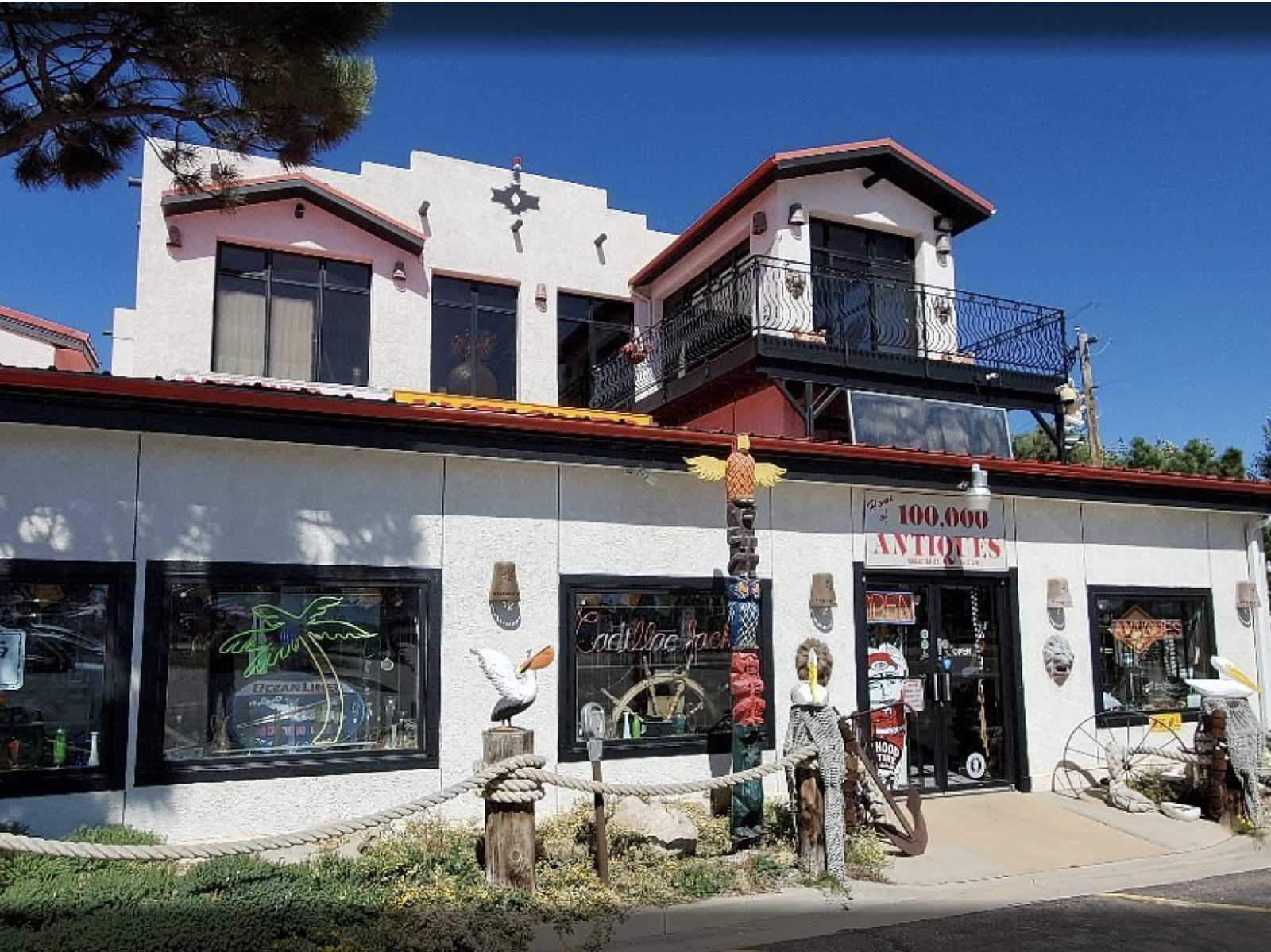 storefront view of Cadillac Jacks antique and collectibles