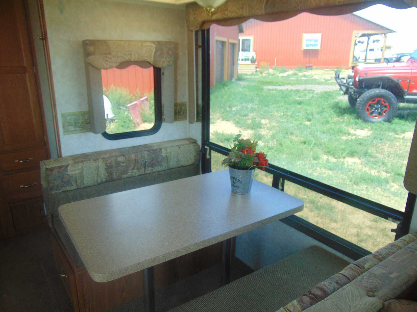 RV dining area converts to sleeping area for 2