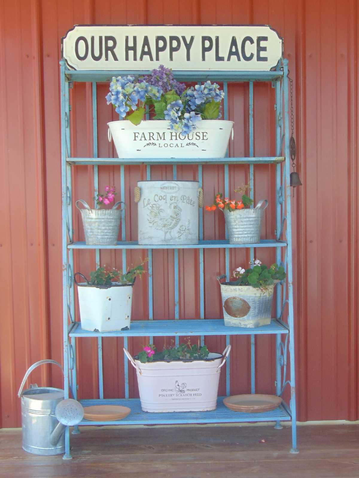 flower stand on our porch