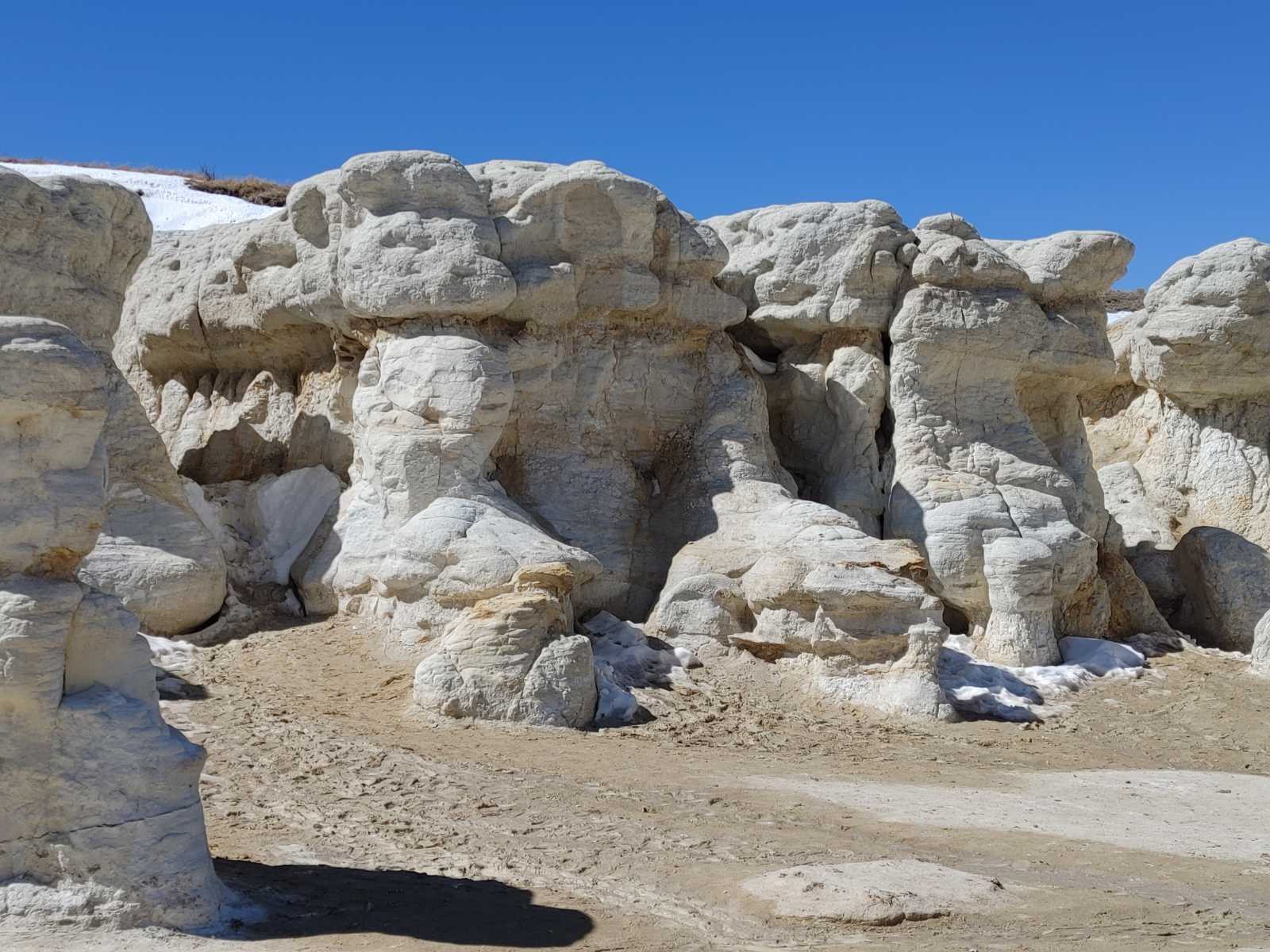 formations in white at Paint Mines Interpretive Park