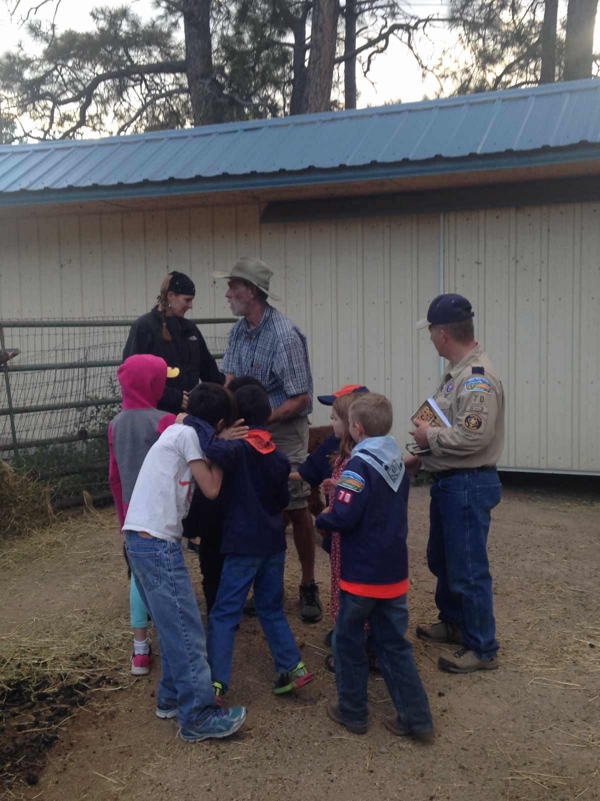 Chris and scouts in paddock at old location during tour